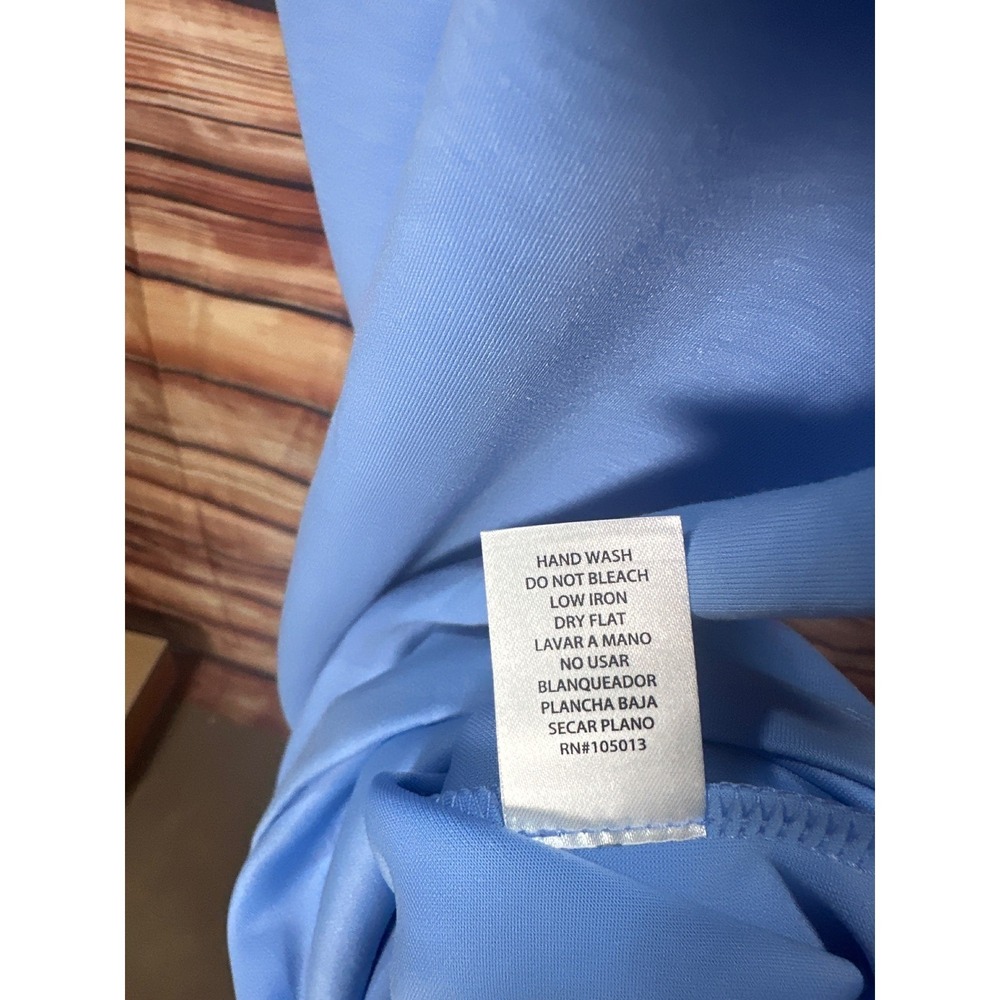 Dear Scarlett Blue Wrinkle Free T-Shirt Dress Cuffed Sleeve TRV-RETREATP 1X - Picture 7 of 7